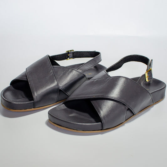 Mini Dani Black Leather sandal (did not pass quality control,with minor damage)