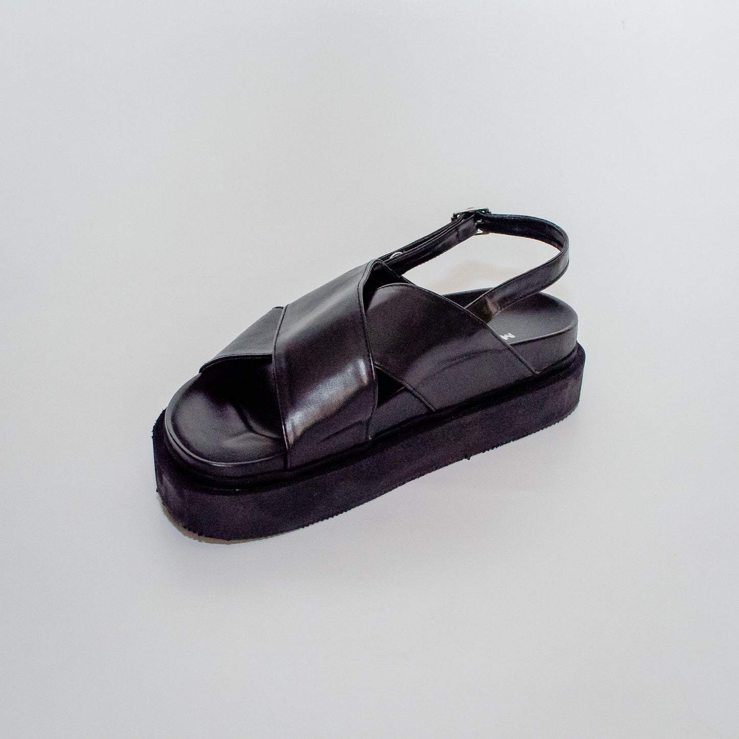 Supreme Dani Black Leather Sandal (did not pass quality control,with minor damage)