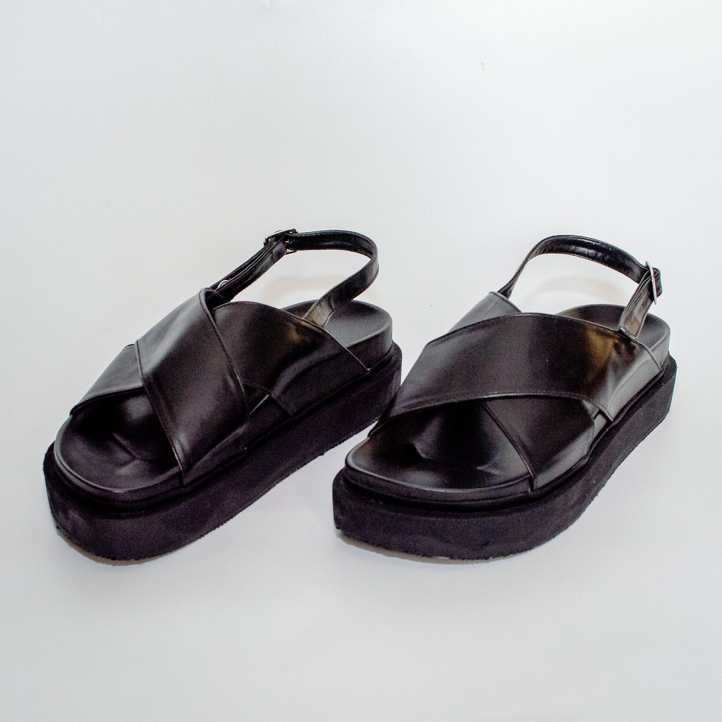 Supreme Dani Black Leather Sandal (did not pass quality control,with minor damage)